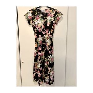 Vintage Floral Midi Dress